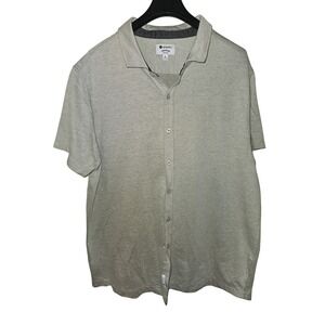 Sperry Premium Apparel Mens XL Gray Short Sleeve Button Down‎ Collared Shirt